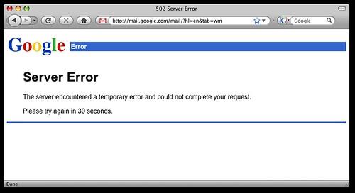 Server error message