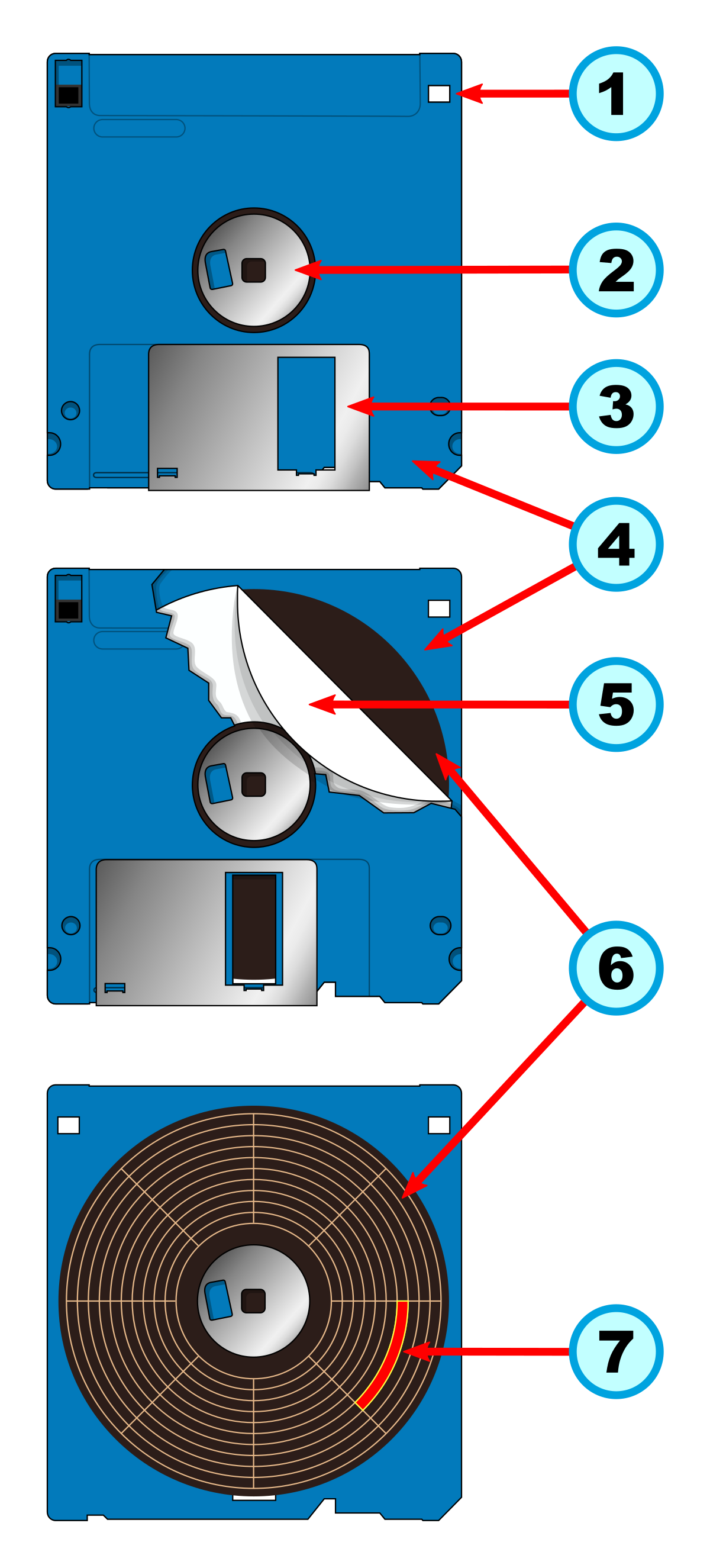 A close-up image of a hard drive with visible components.