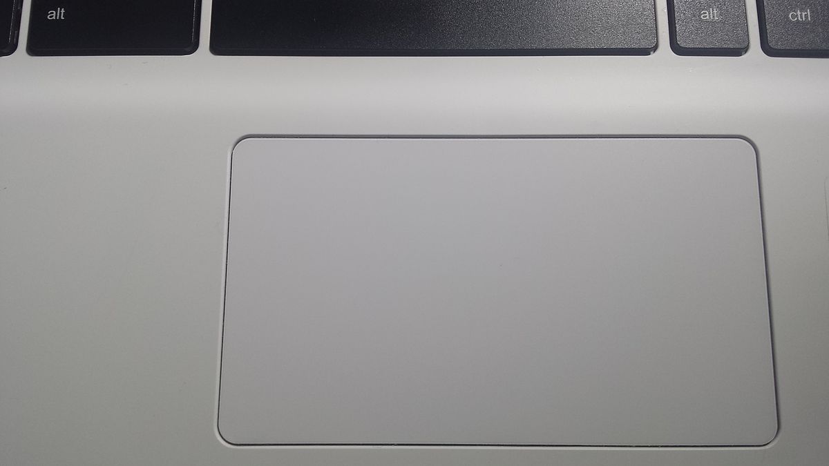 A close-up image of a laptop touchpad