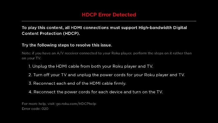 Can I bypass HDCP on Roku? No, HDCP is a mandatory requirement for playing protected content on Roku devices.
What should I do if the HDCP error persists? If the HDCP error continues to occur, you may need to contact Roku support or consult the user manual of your TV or display for further assistance.