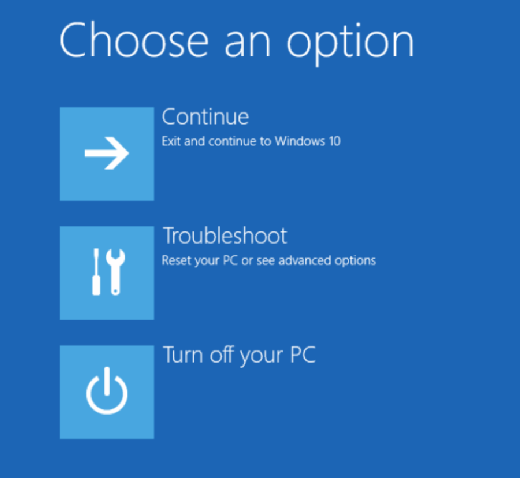 Choose "Troubleshoot" and then "Advanced options".
Select "Automatic Repair" and follow the on-screen instructions.