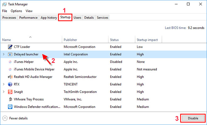 Click on Disable all to disable all non-Microsoft services.
Go to the Startup tab and click on Open Task Manager.