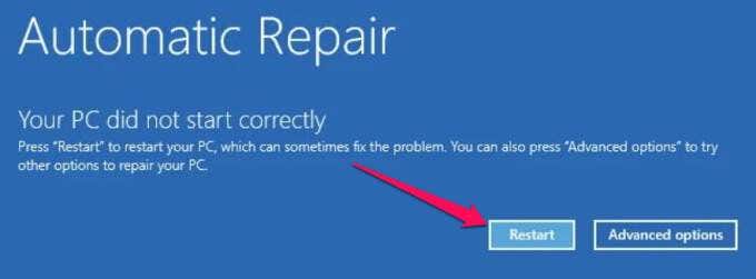 Click on the "Restart" button to restart your computer.
Wait for your computer to restart.
