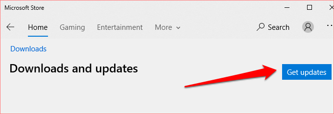 Click on the three-dot menu icon at the top-right corner of the Microsoft Store window.
Select "Downloads and updates" from the drop-down menu.