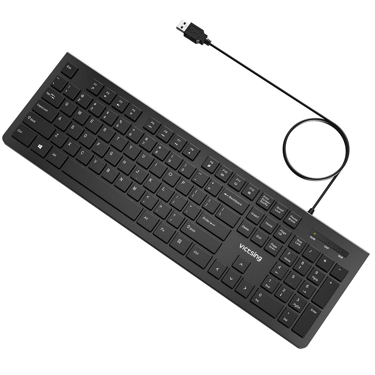 Computer keyboard with highlighted keys