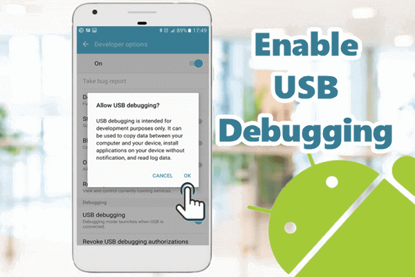Connect your Android device to the computer using a USB cable.
Enable USB debugging on your Android device. Go to "Settings" > "Developer options" > "USB debugging" and turn on the toggle switch.