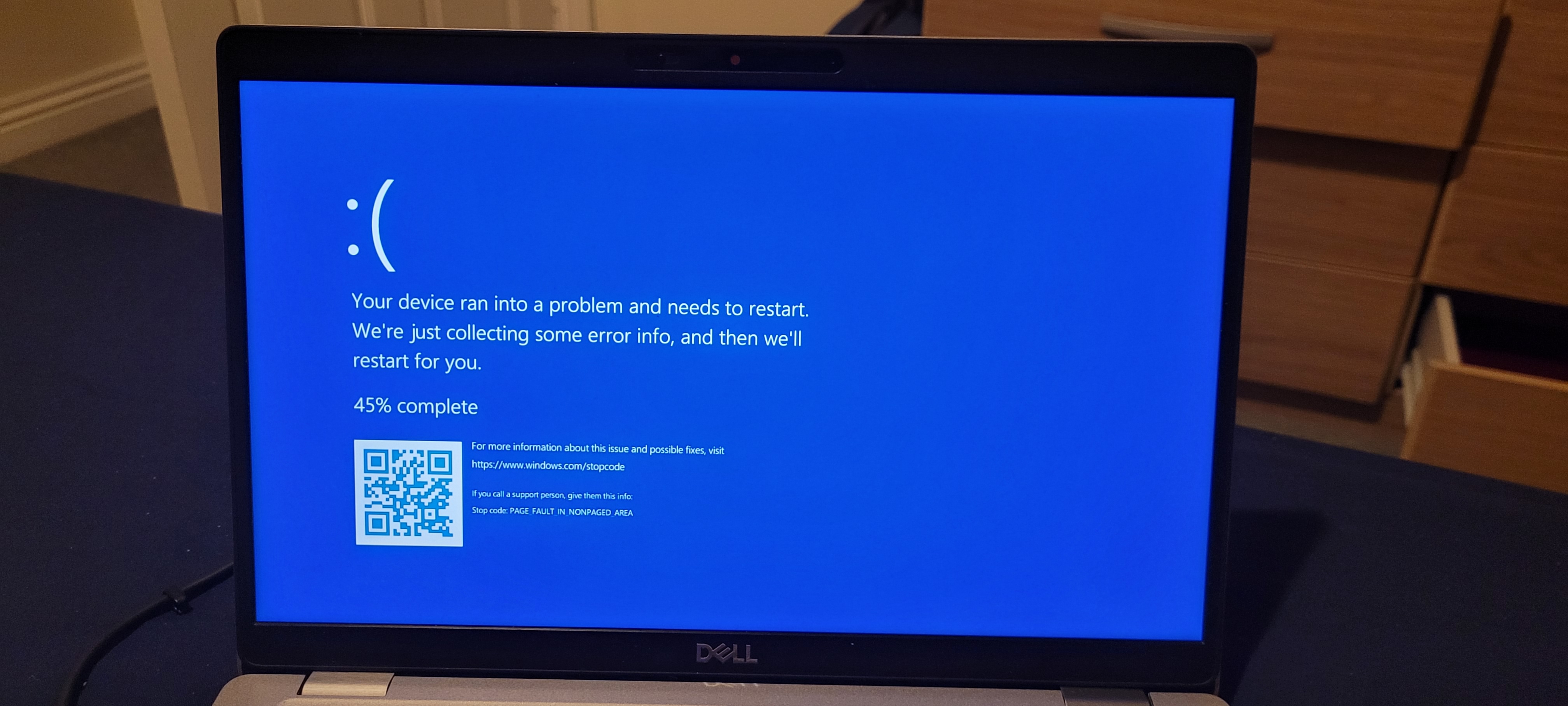 Dell blue screen error message