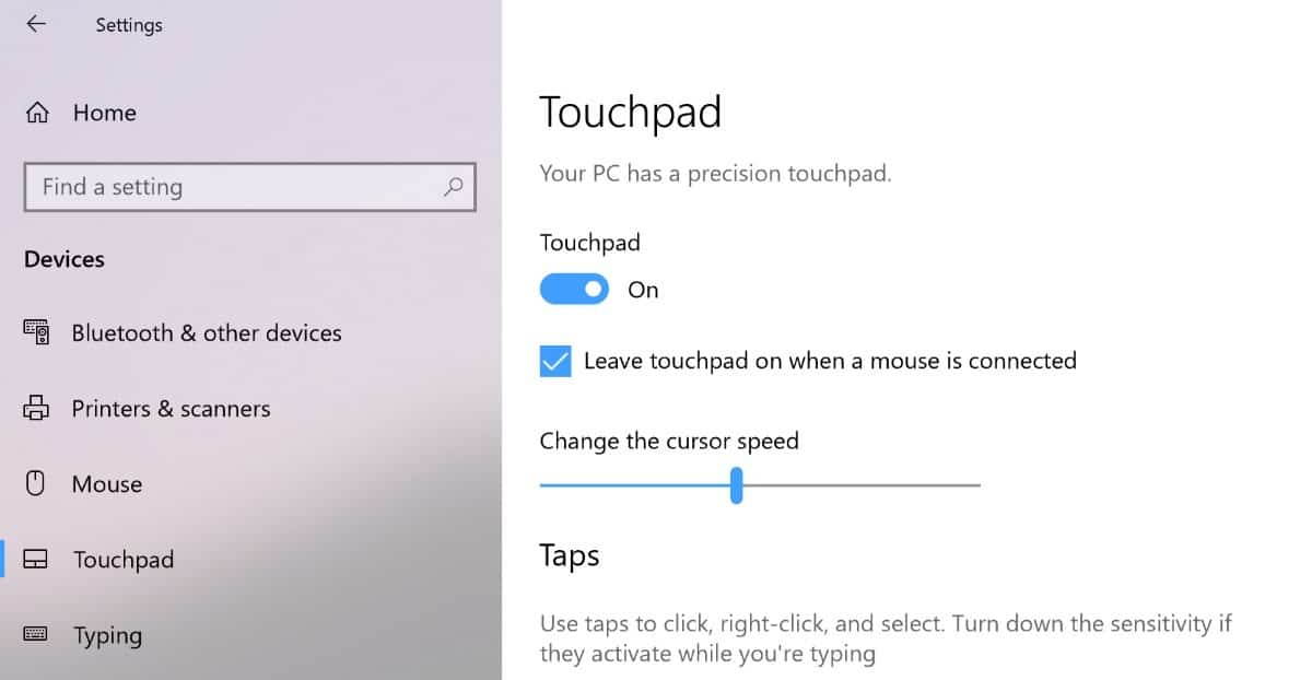 Disable the touchpad while typing
Clean the touchpad surface