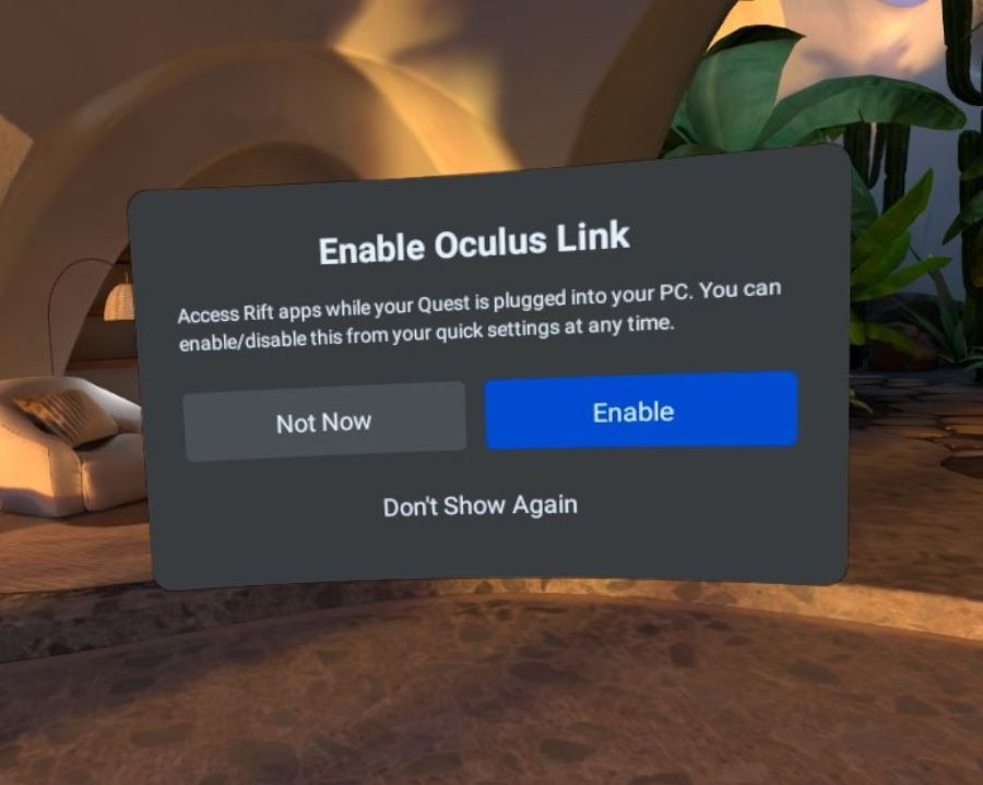 Disconnect the Oculus Link cable from the computer and headset
Open the Oculus app on the computer