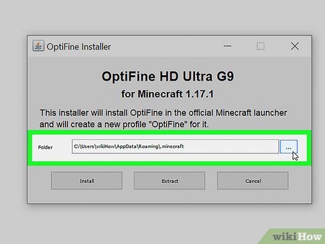 Double click the Optifine .jar file to open the installer
Click "Install" and wait for the process to complete