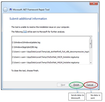 Download and install the .NET Framework Repair Tool
Open the tool and click on Advanced Options