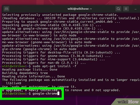 Ensure you have Google Chrome installed on your Linux system.
Open the Terminal.