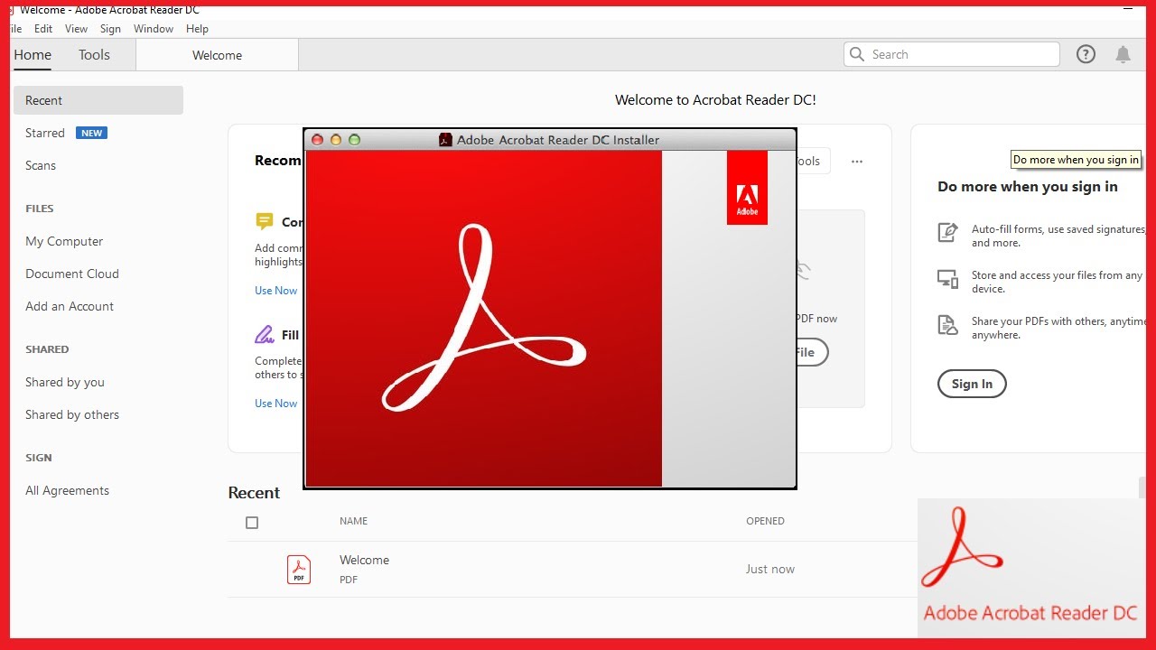 Go to the Adobe website and download the latest version of Adobe Reader.
Install the latest version of Adobe Reader on your computer.