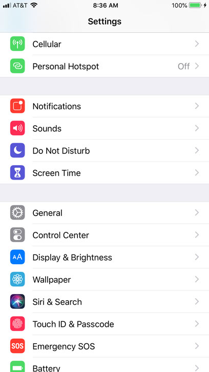 Go to the Settings app on your device.
Scroll down and tap on "General".