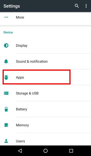 Go to the Settings of your device.
Select "Apps" or "Application Manager".