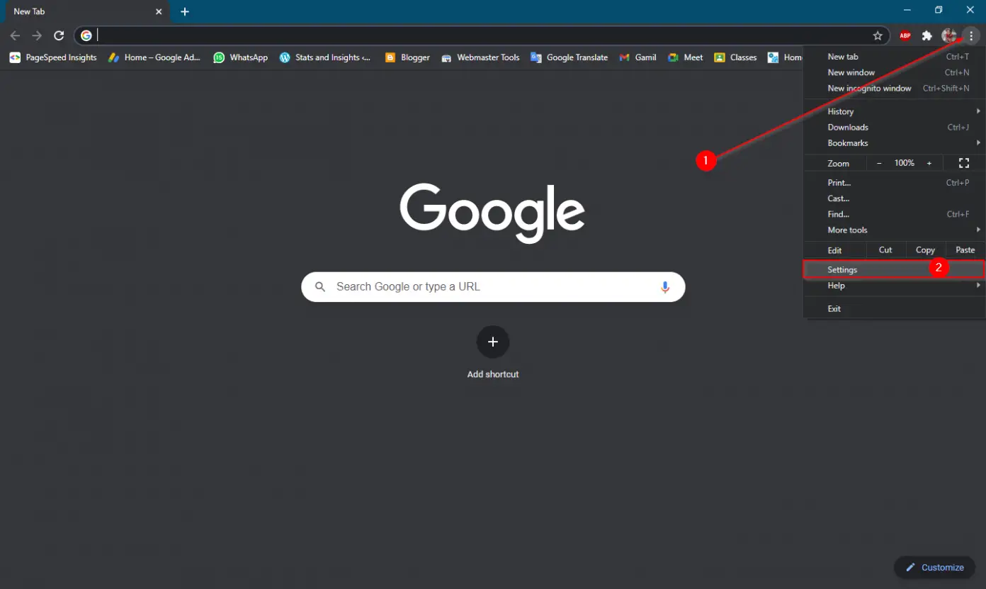 Google Chrome restart option