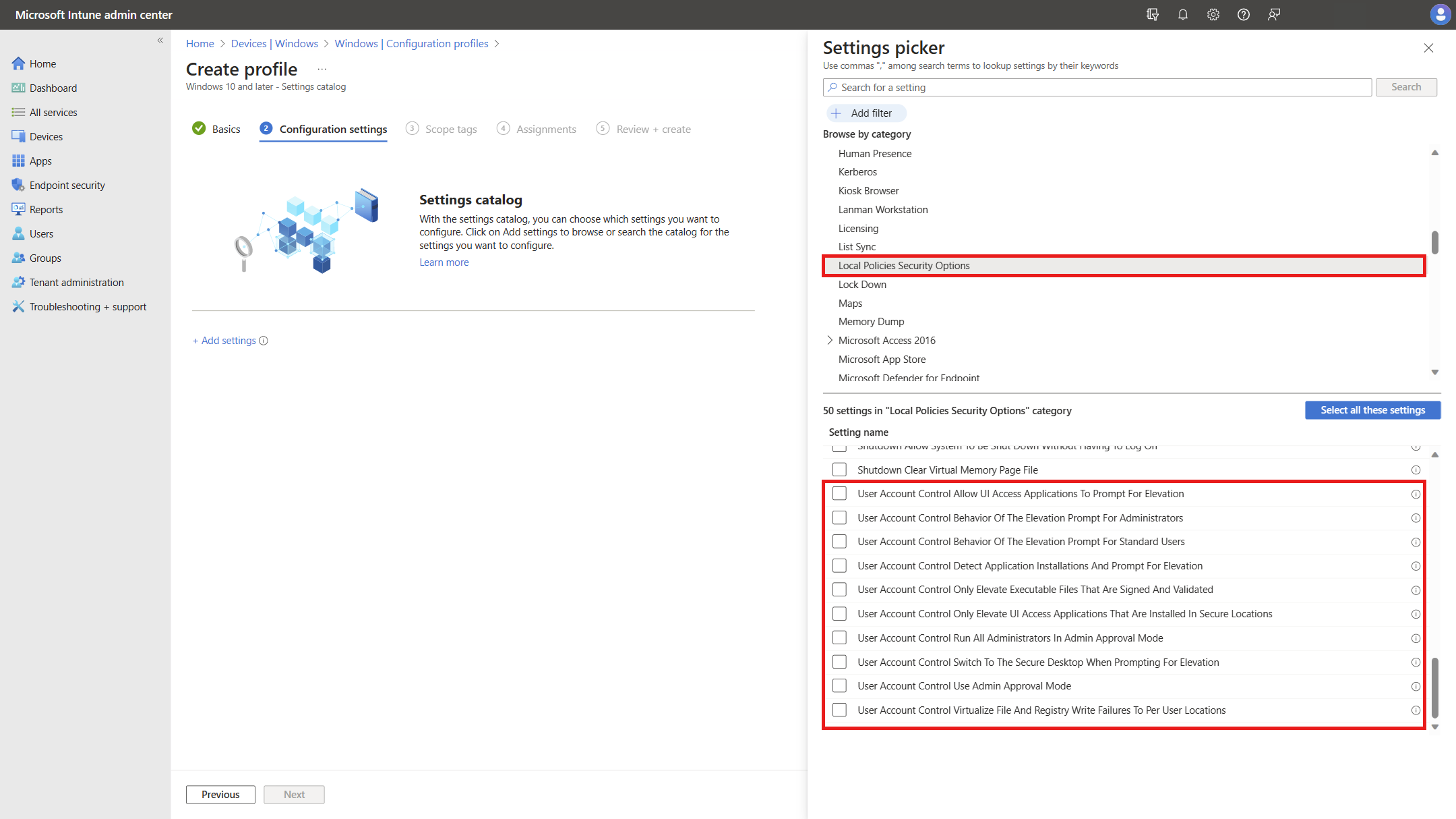 Group Policy and Registry settings interface.