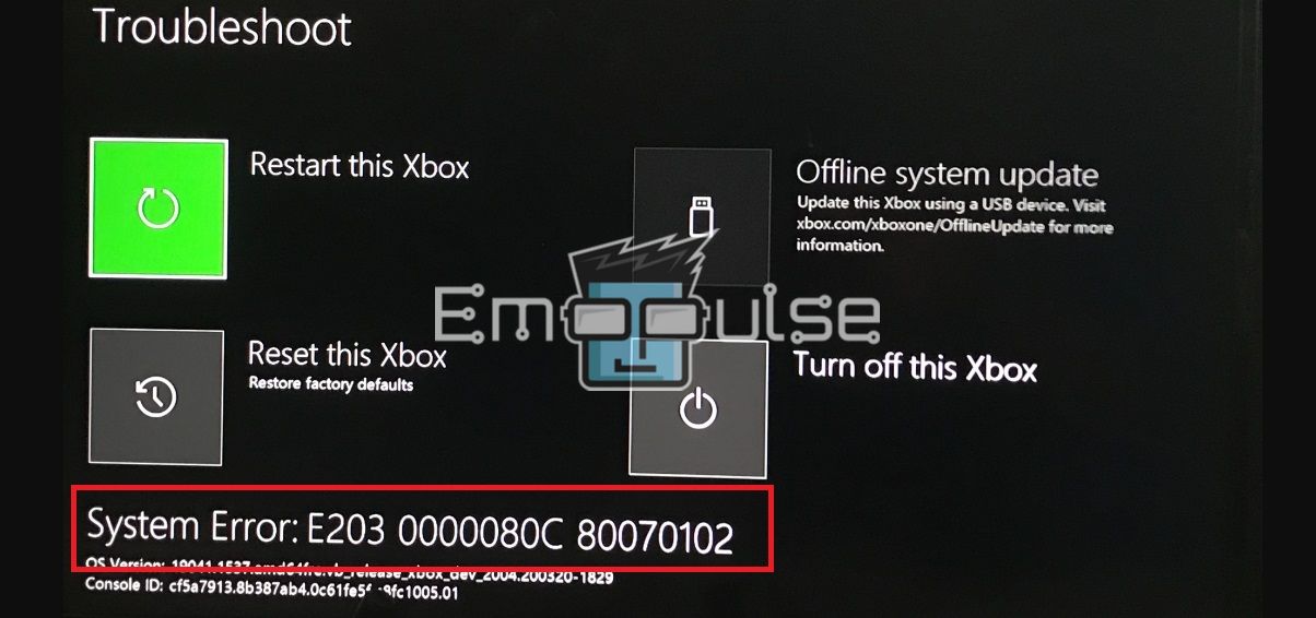 If there is an update available, it will be listed here. Select "Update console" to start the update process.
Wait for the update to finish and then restart your console.