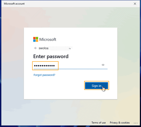 If you forgot your password, click on the "Forgot password" link on the sign-in screen to initiate the account recovery process.
If you are using a local account, try signing in with a different local user account or create a new account.