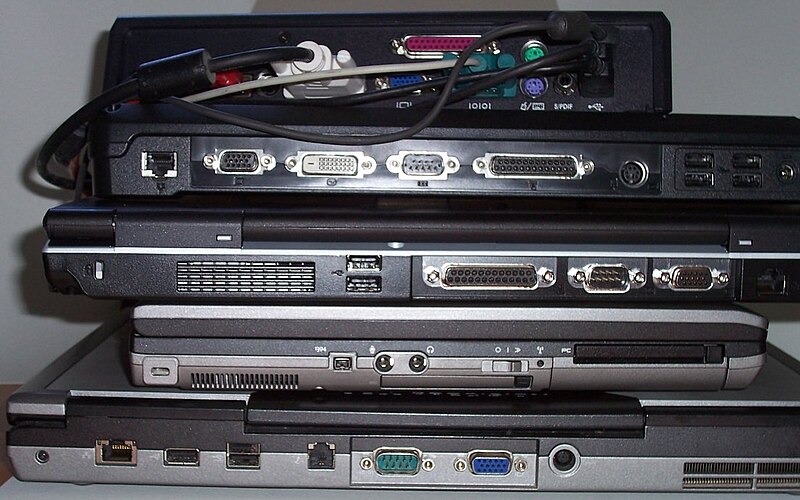 Image of PC hardware and connection ports