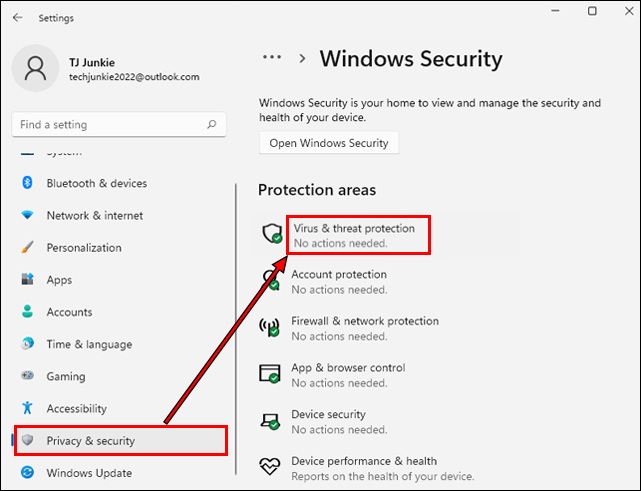 Look for the option to enable the antivirus.
Select the option to enable the antivirus.
