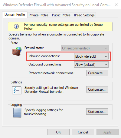 Make sure port is open for server communication
Check firewall settings for any blockages