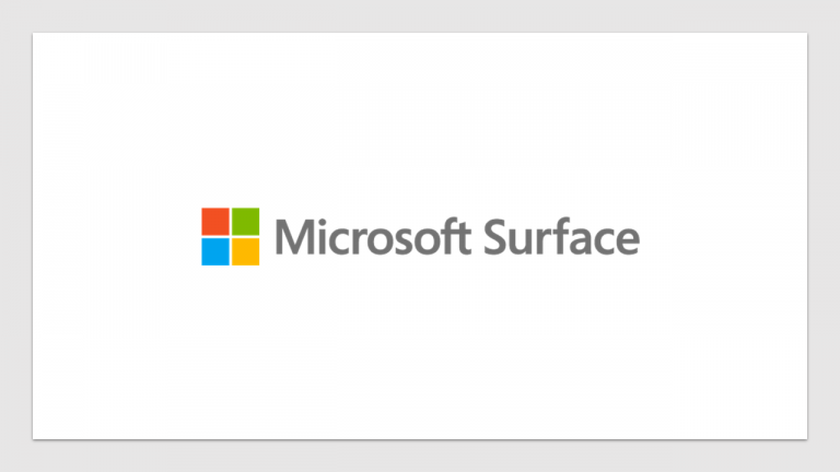 Microsoft Surface logo and a power button
