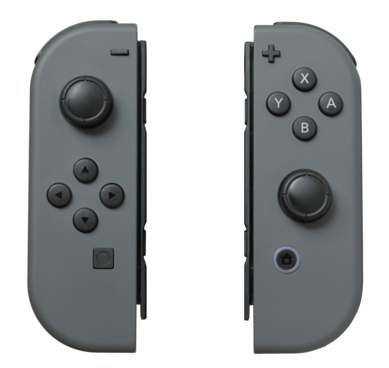 Nintendo Switch console with two Joy-Con controllers