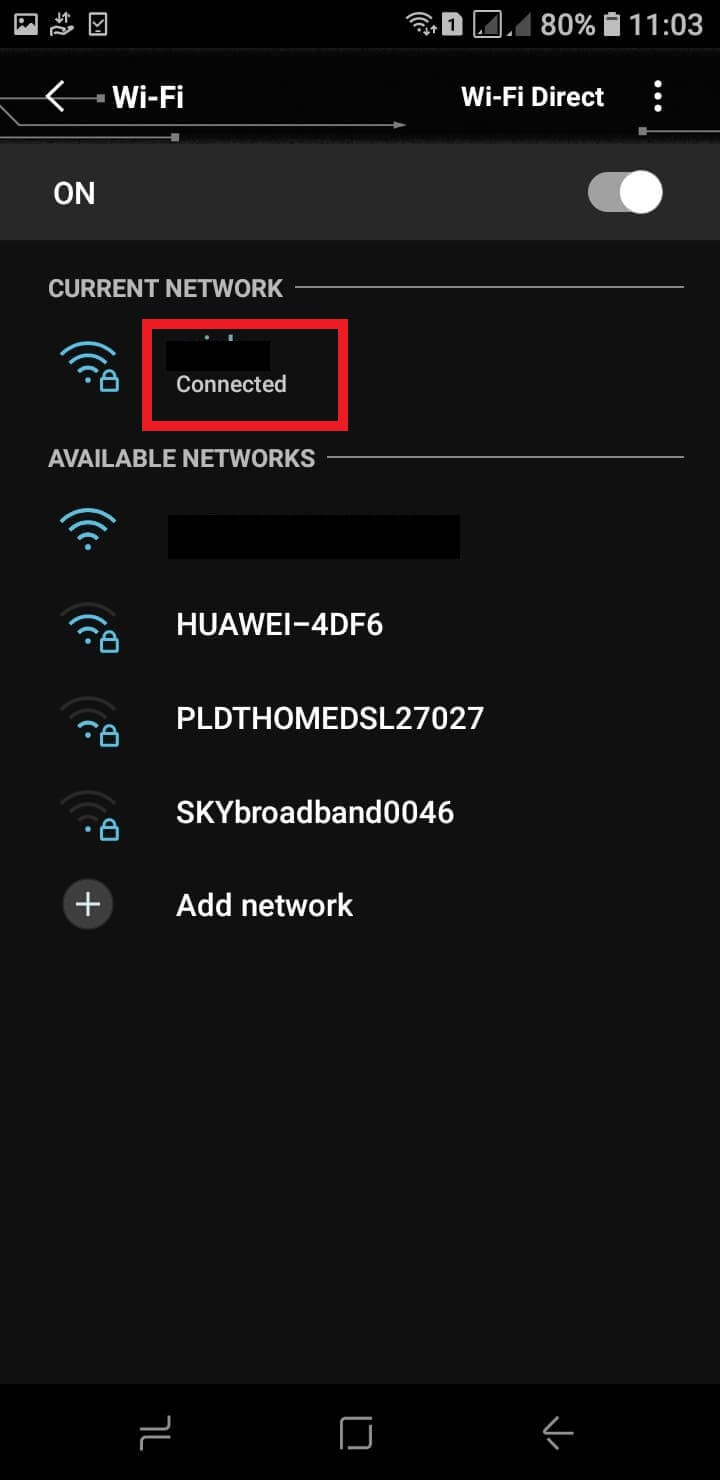Once forgotten, tap on the Wi-Fi network again.
Enter the network password, if required, and try connecting again.