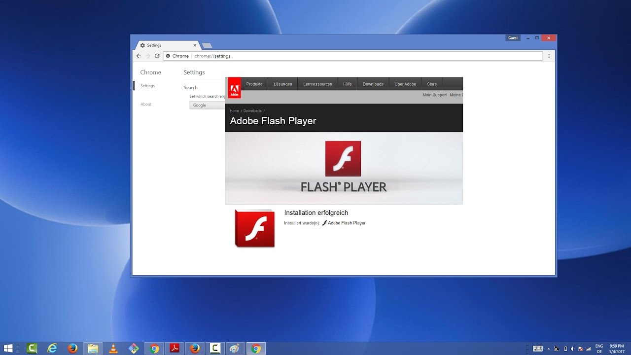 Open a web browser
Navigate to the Adobe Flash Player download page