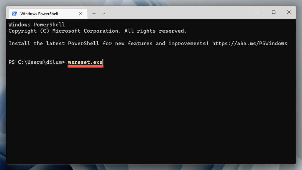 Open Command Prompt as an administrator.
Type "wsreset.exe" and press Enter to reset the Windows Store.