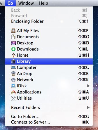 Open Finder
Click on "Go" in the menu bar