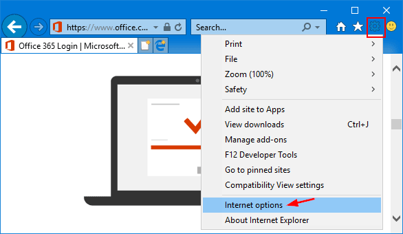 Open Internet Explorer and click on the Tools menu.
Select Manage Add-ons from the drop-down menu.