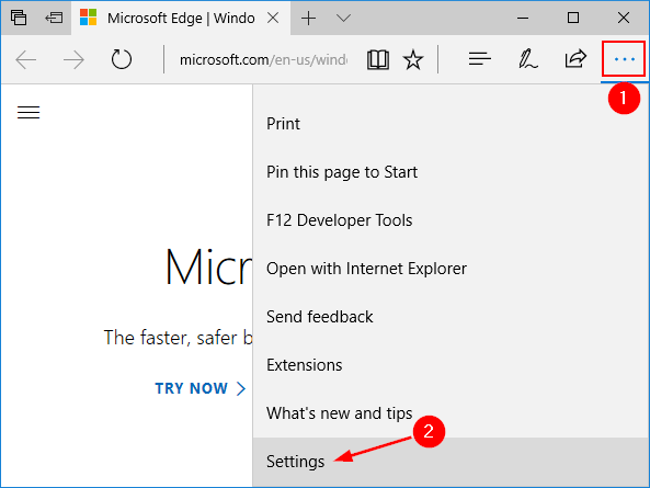 Open Microsoft Edge
Click on the three dots at the top right corner of the browser