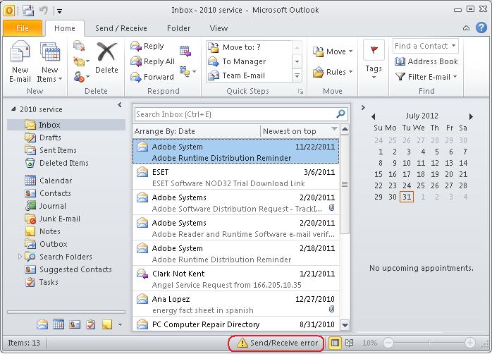 Open Outlook on a client machine
Click on Send/Receive tab