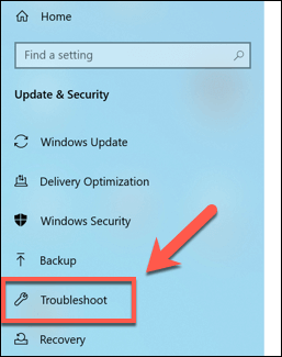 Open Settings by pressing Win + I.
Go to Update & Security and select Troubleshoot.