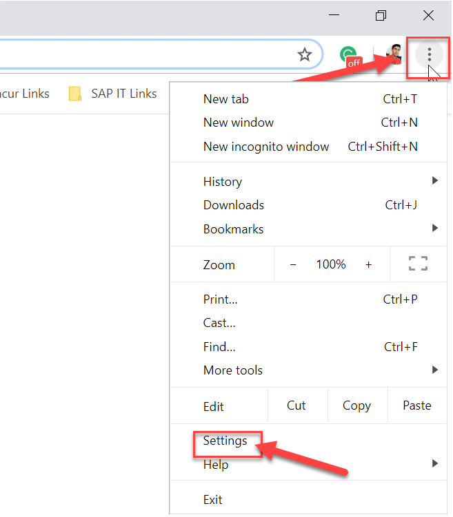 Open the browser and click on the three dots in the top-right corner.
Select "Settings" and then "Advanced."