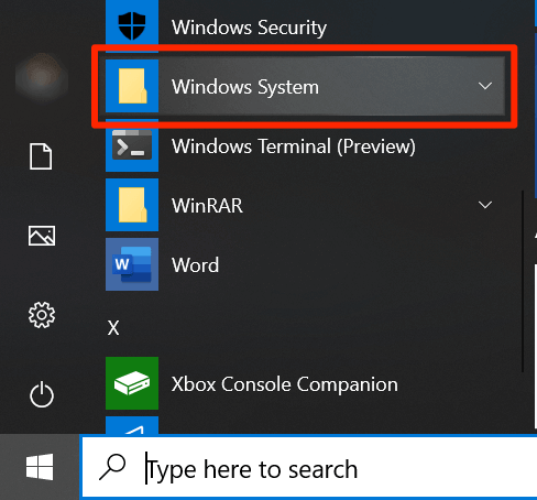 Open the Control Panel by searching for it in the Start menu.
Click on System and Security.