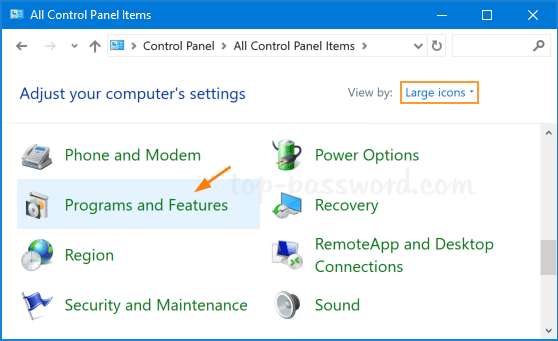 Open the Control Panel from the Start menu.
Select Programs or Programs and Features.