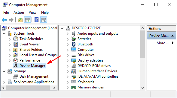 Open the Device Manager by right-clicking on the Start button and selecting Device Manager.
Expand the category that corresponds to the device driver you want to update.