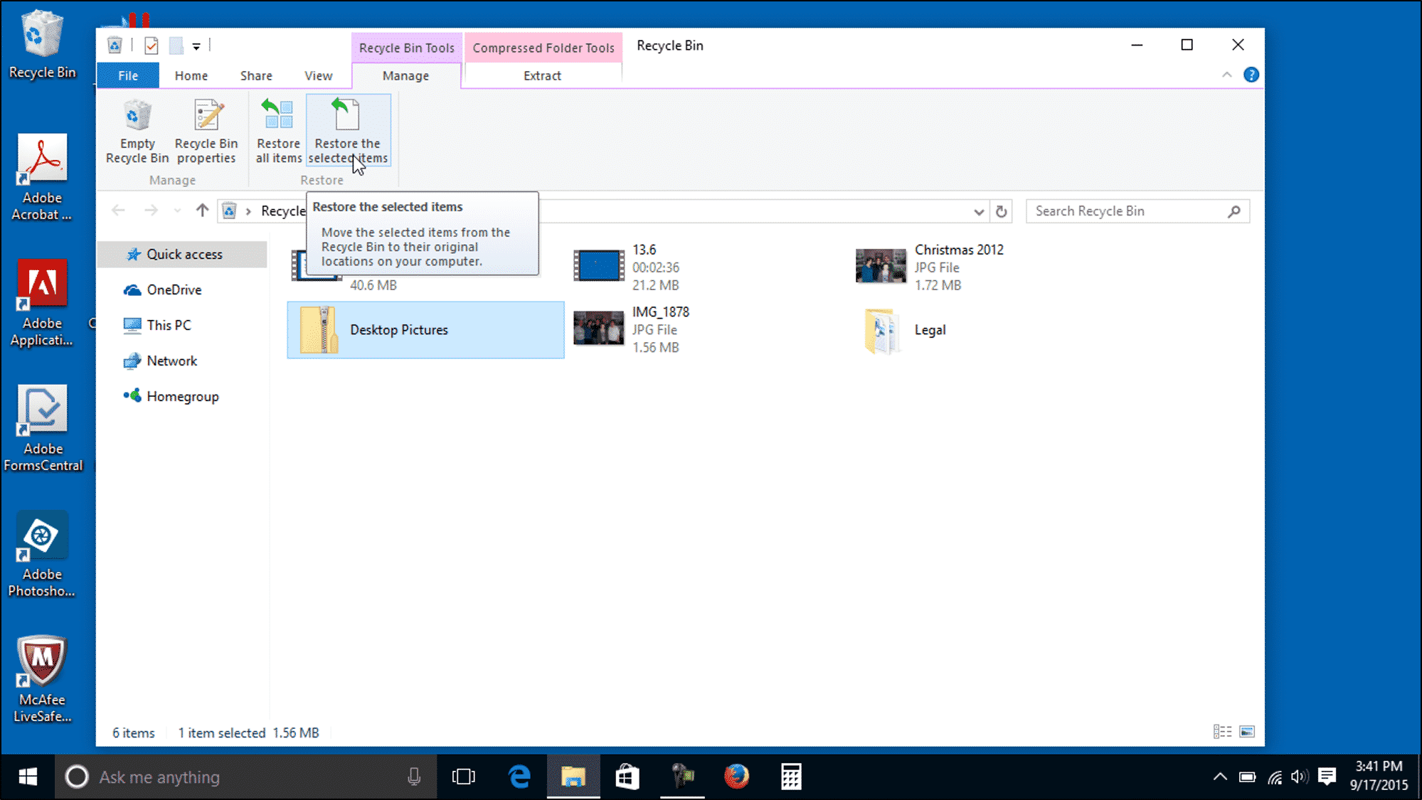 Open the Recycle Bin on your computer.
Search for the deleted file in the Recycle Bin.
