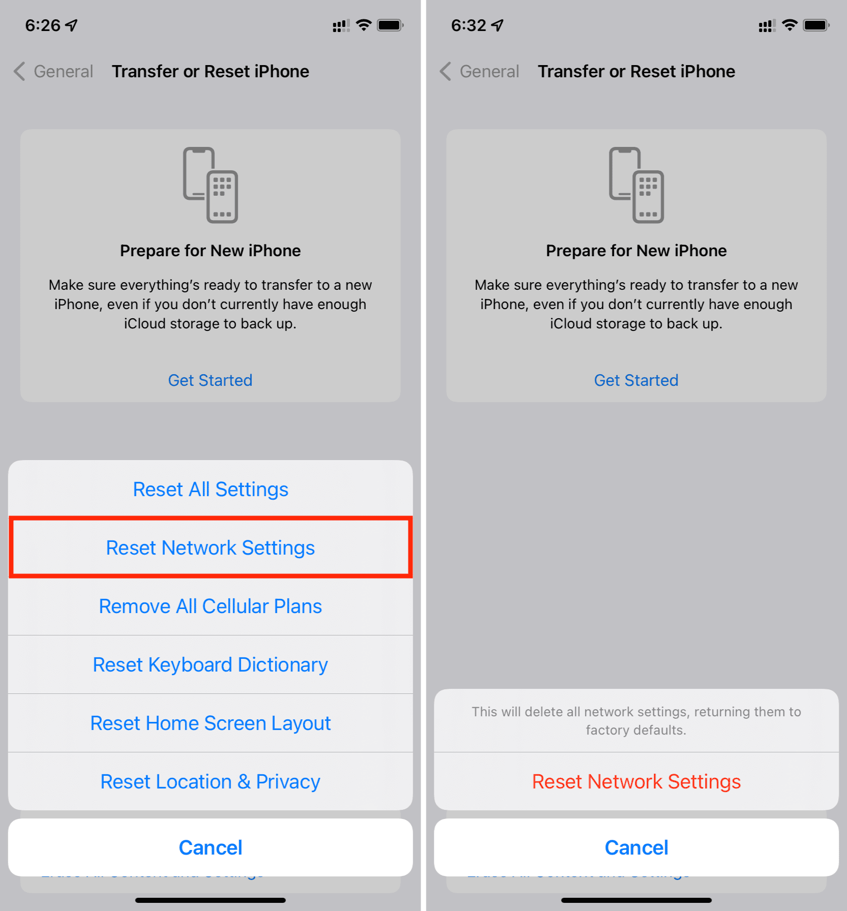 Open the "Settings" app on your iPhone.
Select "General" and then "Reset".