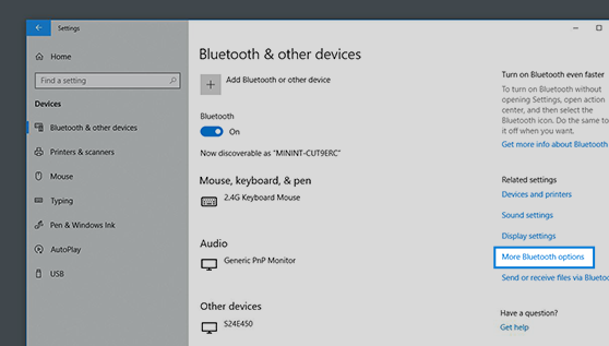 Open the Settings menu on your laptop.
Select Devices or Bluetooth & other devices option.