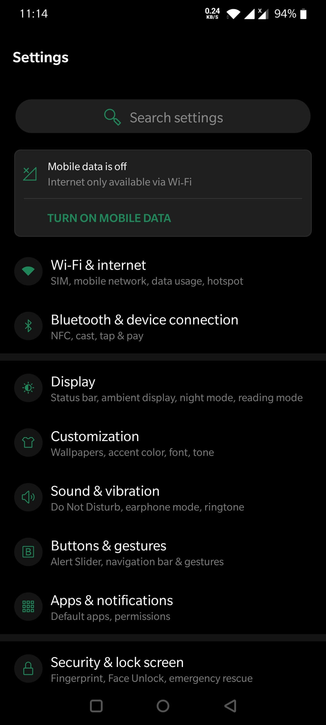 Open the Settings on your Android device.
Select Wi-Fi or Network & Internet from the menu.