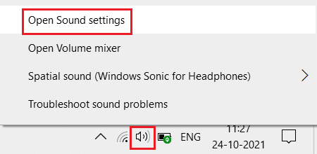 Open the Sound settings by right-clicking on the Speaker icon in the taskbar and selecting Open Sound settings.
In the Sound settings window, under the Output section, click on the Device properties link next to the speaker you are having issues with.