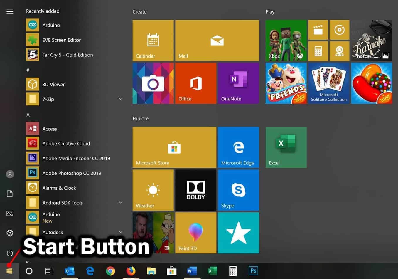 Open the Start menu by clicking on the Windows icon in the bottom left corner of the screen.
Select Settings from the menu.
