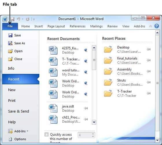 Open the Word file you want to protect
Click on the File tab in the top left corner