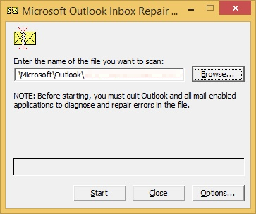 Outlook data files being restored
