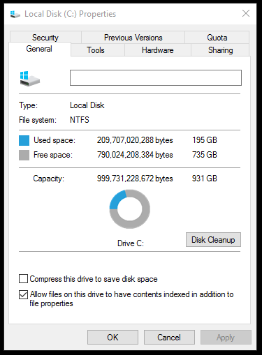 Perform disk cleanup
Consider resizing partitions
