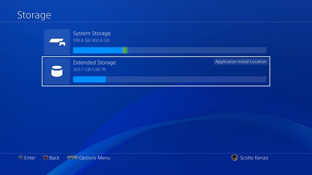 PlayStation console with software update screen